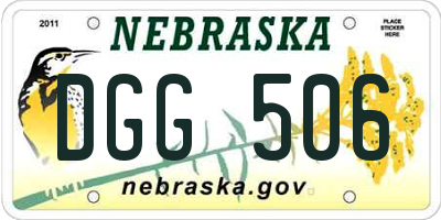 NE license plate DGG506