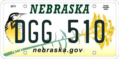 NE license plate DGG510