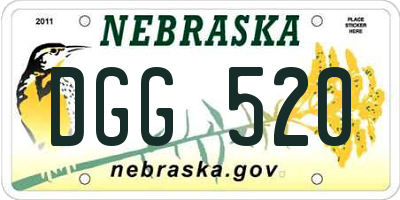 NE license plate DGG520