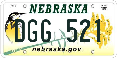 NE license plate DGG521