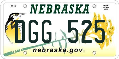 NE license plate DGG525