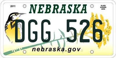 NE license plate DGG526