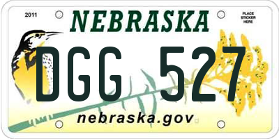 NE license plate DGG527