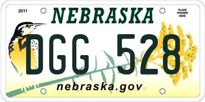 NE license plate DGG528