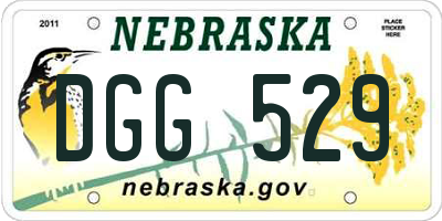 NE license plate DGG529