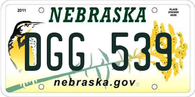 NE license plate DGG539