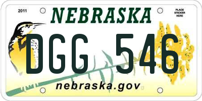 NE license plate DGG546