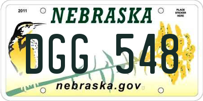 NE license plate DGG548