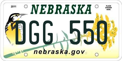 NE license plate DGG550