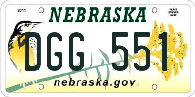 NE license plate DGG551