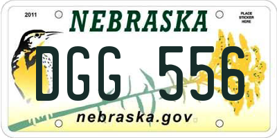 NE license plate DGG556