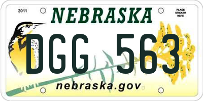 NE license plate DGG563