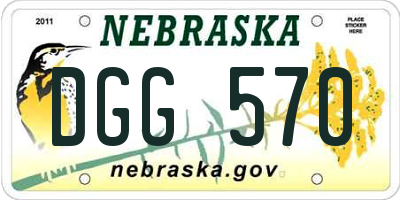 NE license plate DGG570