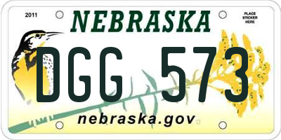NE license plate DGG573