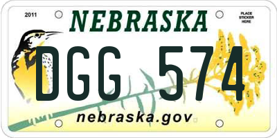 NE license plate DGG574
