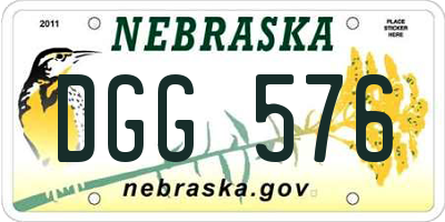 NE license plate DGG576