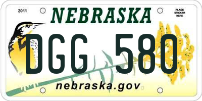 NE license plate DGG580