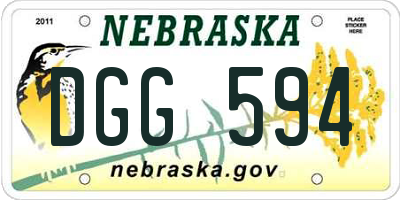 NE license plate DGG594