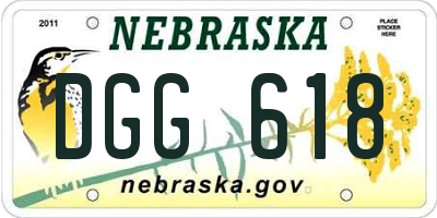 NE license plate DGG618