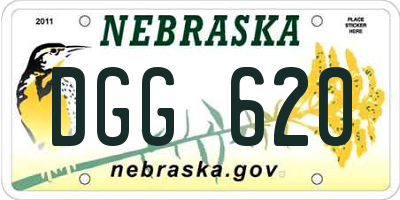 NE license plate DGG620