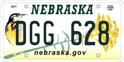 NE license plate DGG628