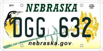 NE license plate DGG632