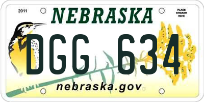 NE license plate DGG634