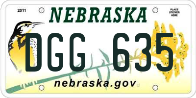 NE license plate DGG635