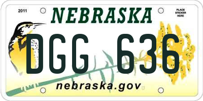 NE license plate DGG636