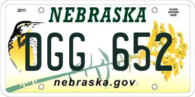 NE license plate DGG652