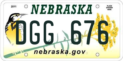 NE license plate DGG676