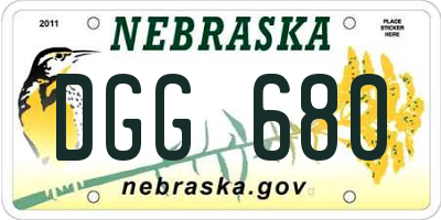 NE license plate DGG680