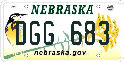 NE license plate DGG683