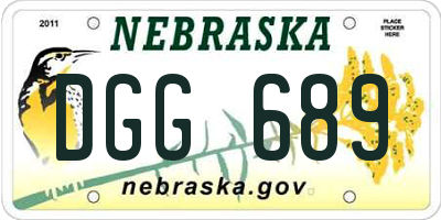 NE license plate DGG689
