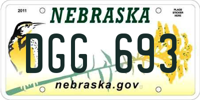 NE license plate DGG693