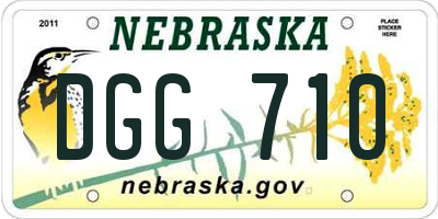 NE license plate DGG710