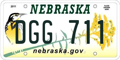 NE license plate DGG711