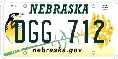NE license plate DGG712