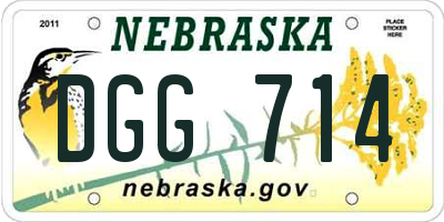 NE license plate DGG714