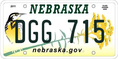 NE license plate DGG715