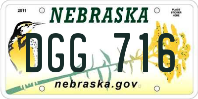 NE license plate DGG716