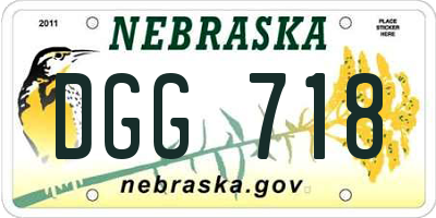 NE license plate DGG718