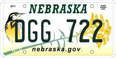 NE license plate DGG722