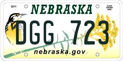NE license plate DGG723