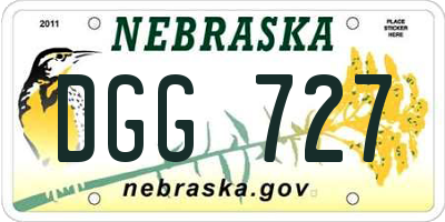 NE license plate DGG727