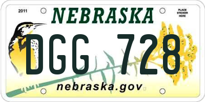 NE license plate DGG728