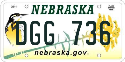 NE license plate DGG736