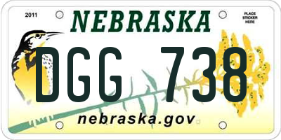 NE license plate DGG738