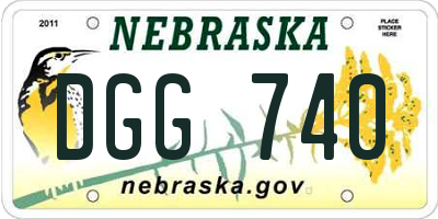 NE license plate DGG740