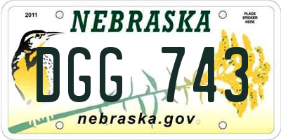 NE license plate DGG743